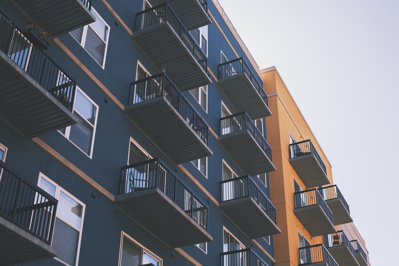 Multifamily property seen at an upward angle.